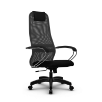 Кресло Метта SU-BK-8 темно-серое/черное Pl