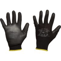 Перчатки защитные нейлоновые с полиуретановым покрытием черные размер 9