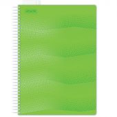 Бизнес-тетрадь Attache Waves А4 100 листов зеленая в клетку на евроспирали с линейкой (220х298 мм)