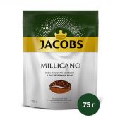 Кофе растворимый с молотым Jacobs Monarch Millicano 75 г (пакет)