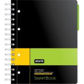 Бизнес-тетрадь Attache Selection Smartbook А5 120 листов желтая/зеленая в линейку 1 разделитель на спирали (181х212 мм)