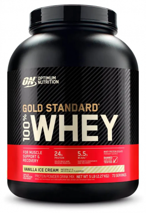 Протеин Optimum Nutrition 100% Whey Gold Standard, 2270 гр., ванильное мороженое