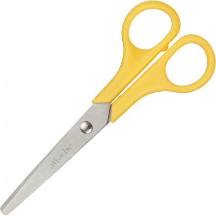Ножницы Attache 130 мм тупоконечные с пластиковыми симметричными ручками желтого цвета