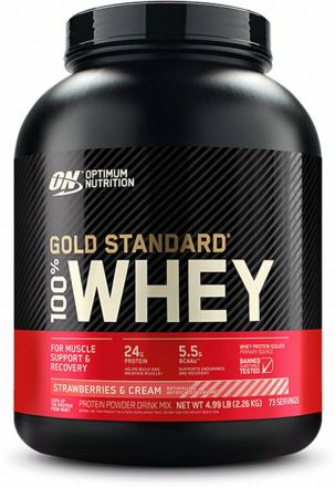 Протеин Optimum Nutrition 100% Whey Gold Standard, 2270 гр., клубничный крем