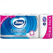 Бумага туалетная Zewa Deluxe 3-слойная белая (8 рулонов в упаковке)