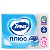 Бумага туалетная Zewa Плюс 2-слойная белая (12 рулонов в упаковке)