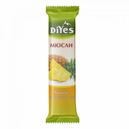 Батончик мюсли DiYes Ананас без сахара 25гх36шт/уп