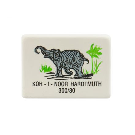 Ластик Koh-I-Noor "Elephant" 300/80, прямоугольный, натуральный каучук, 26*18,5*8мм, цветной