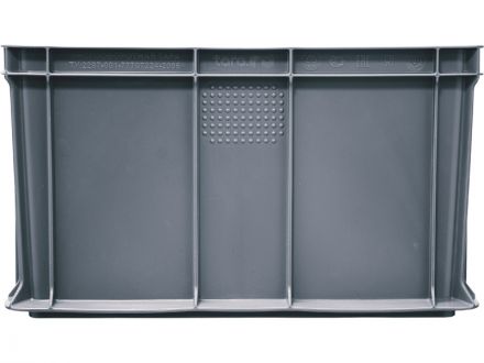 Ящик 400х300х230 сплошной, с внешней ручкой  серый