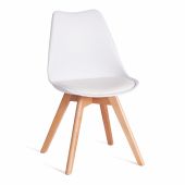 Стул TULIP (mod. 73-1) дерево/пластик/экокожа, 47,5x55x80 см, Белый (White)