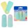 Ластики BRAUBERG "ULTRA PASTEL", НАБОР 3 ШТУКИ, 57х24х15 мм, ассорти пастель, бирюзовый пластиковый держатель, блистер, 272689
