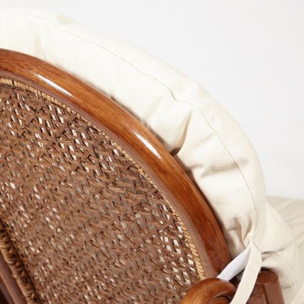 Кресло-качалка MILANO (разборная) / без подушки /, ротанг top quality, 58x136x103 см, Pecan (орех)