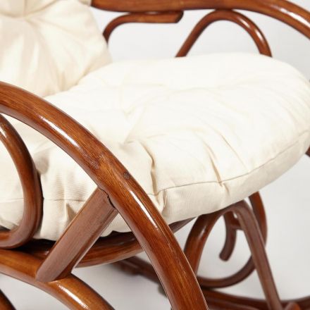 Кресло-качалка MILANO (разборная) / без подушки /, ротанг top quality, 58x136x103 см, Pecan (орех)