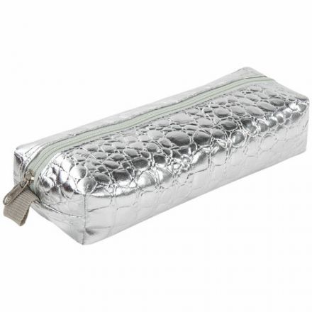 Пенал-косметичка BRAUBERG, "крокодиловая кожа", 20х6х4 см, "Ultra silver", 270851 Пенал-косметичка BRAUBERG, "крокодиловая кожа", 20х6х4 см, "Ultra silver", 270851