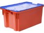 Ящик п/э 600х400х300 Safe PRO сплошной цв. красный с синей крышкой Ящик п/э 600х400х300 Safe PRO сплошной цв. красный с синей крышкой