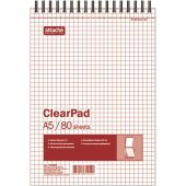 Блокнот Attache Selection Clear Pad А5 80 листов без линовки белый на спирали (145х215 мм)