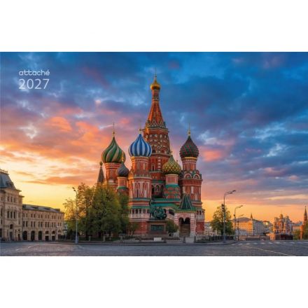 Календарь настенный 3-х блочный 2027 Attache Храм Василия Блаженн. 310х680