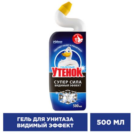 Средство для уборки туалета 500 мл ТУАЛЕТНЫЙ УТЕНОК Супер Сила "Видимый Эффект", 696888 Средство для уборки туалета 500 мл ТУАЛЕТНЫЙ УТЕНОК Супер Сила "Видимый Эффект", 696888