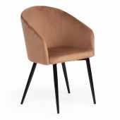 Кресло Tetchair LA FONTAIN (mod. 004), вельвет/металл, 60 х 57 х 84 см , коричневый (HLR11)/черный