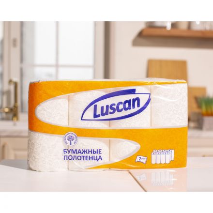 Полотенца бумажные LUSCAN 2-сл.,с тиснением, 8рул./уп