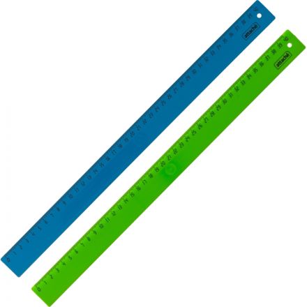 Линейка Attache 40 см пластиковая (2 штуки в упаковке)