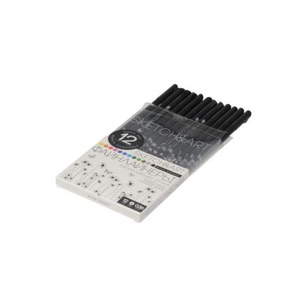 Набор линеров для скетчинга SKETCH&ART BLACK EDITION 0,36мм 12цв 36-0017 Набор линеров для скетчинга SKETCH&ART BLACK EDITION 0,36мм 12цв 36-0017