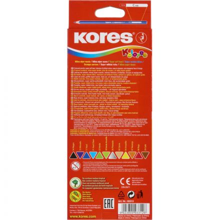 Карандаши цветные Kores 12 цветов трехгранные с точилкой Карандаши цветные Kores 12 цветов трехгранные с точилкой