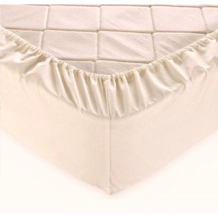 Простыня трикотажная на резинке 160х200х20см, молочно-белая