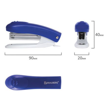 Степлер №10 BRAUBERG "Original", до 12 листов, с антистеплером, синий, 222530 Степлер №10 BRAUBERG "Original", до 12 листов, с антистеплером, синий, 222530