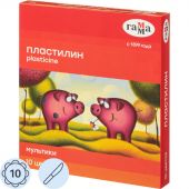 Пластилин классический Гамма Мультики 10 цветов 200 г со стеком