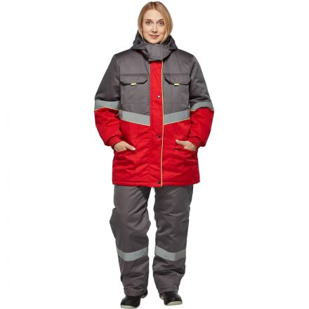 Костюм рабочий зимний женский з43-КПК сер/красн (р.44-46) 170-176 (серия З) Костюм рабочий зимний женский з43-КПК сер/красн (р.44-46) 170-176 (серия З)