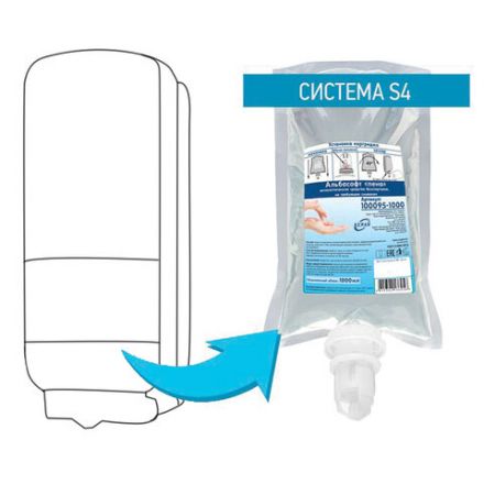 Картридж с жидким мылом-пеной одноразовый (Система S4), "Нейтральное", синее, 1 л, KEMAN, 100105-1000 Картридж с жидким мылом-пеной одноразовый (Система S4), "Нейтральное", синее, 1 л, KEMAN, 100105-1000