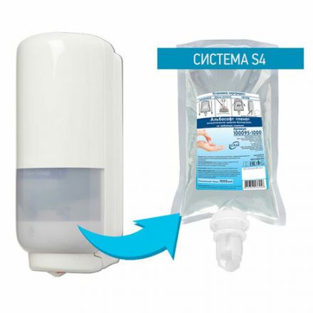 Картридж с жидким мылом-пеной одноразовый (Система S4), "Нейтральное", синее, 1 л, KEMAN, 100105-1000 Картридж с жидким мылом-пеной одноразовый (Система S4), "Нейтральное", синее, 1 л, KEMAN, 100105-1000