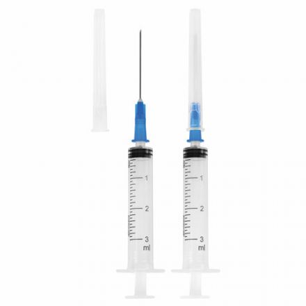 Шприц 3-х компонентный PASCAL, 3 мл, КОМПЛЕКТ 100 шт. в пакете, игла 0,6х30 - 23G, 120305