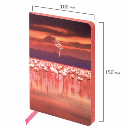 Блокнот МАЛЫЙ ФОРМАТ (100х150 мм) А6, BRAUBERG VISTA "Flamingo", под кожу, гибкий, тиснение фольга, 80 л., 112099 Блокнот МАЛЫЙ ФОРМАТ (100х150 мм) А6, BRAUBERG VISTA "Flamingo", под кожу, гибкий, тиснение фольга, 80 л., 112099