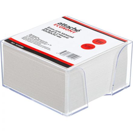 Блок для записей Attache Economy 90x90x50 мм белый в боксе (плотность 65 г/кв.м)