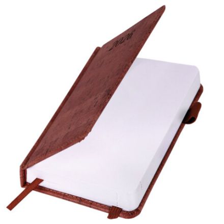 Ежедневник датированный 2026 МАЛЫЙ ФОРМАТ 100х150 мм, А6, BRAUBERG "Wood", под кожу, коричневый, 117263