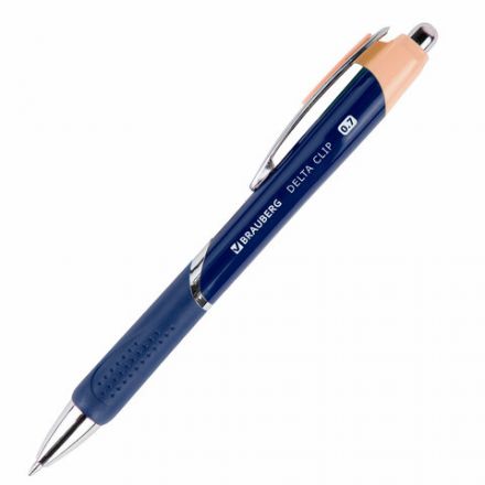 Ручка шариковая автоматическая с грипом BRAUBERG DELTA CLIP, СИНЯЯ, ассорти, узел 0,7 мм, линия письма 0,35 мм,144201 Ручка шариковая автоматическая с грипом BRAUBERG DELTA CLIP, СИНЯЯ, ассорти, узел 0,7 мм, линия письма 0,35 мм,144201