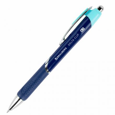 Ручка шариковая автоматическая с грипом BRAUBERG DELTA CLIP, СИНЯЯ, ассорти, узел 0,7 мм, линия письма 0,35 мм,144201 Ручка шариковая автоматическая с грипом BRAUBERG DELTA CLIP, СИНЯЯ, ассорти, узел 0,7 мм, линия письма 0,35 мм,144201