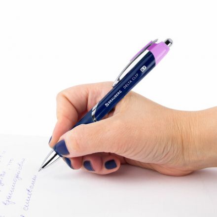 Ручка шариковая автоматическая с грипом BRAUBERG DELTA CLIP, СИНЯЯ, ассорти, узел 0,7 мм, линия письма 0,35 мм,144201 Ручка шариковая автоматическая с грипом BRAUBERG DELTA CLIP, СИНЯЯ, ассорти, узел 0,7 мм, линия письма 0,35 мм,144201