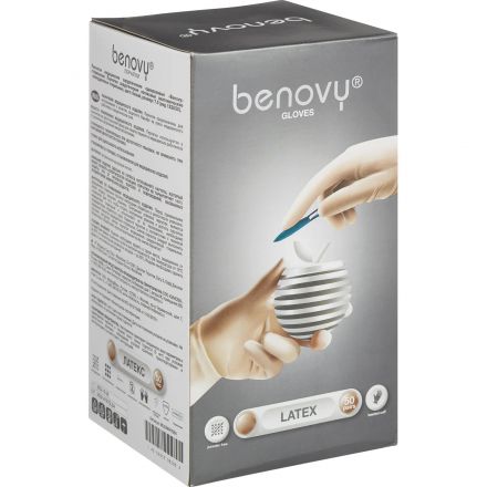 Перчатки мед.хирург. латекс., стерил. неопуд. ПАФ,  Benovy  р-8,5 50 пар/уп