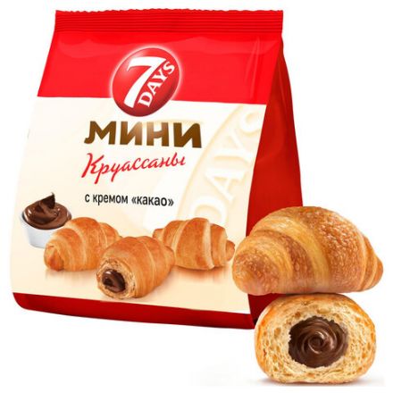 Круассаны мини 7DAYS крем "Какао", 265 г, V2841