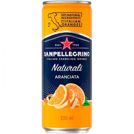 Напиток SanPellegrino Naturali с сок апельсин ср/газ ж/б 0,33л