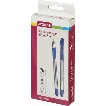 Ручка гелевая Attache Gelios-020 синяя (толщина линии 0.5 мм) Ручка гелевая Attache Gelios-020 синяя (толщина линии 0.5 мм)