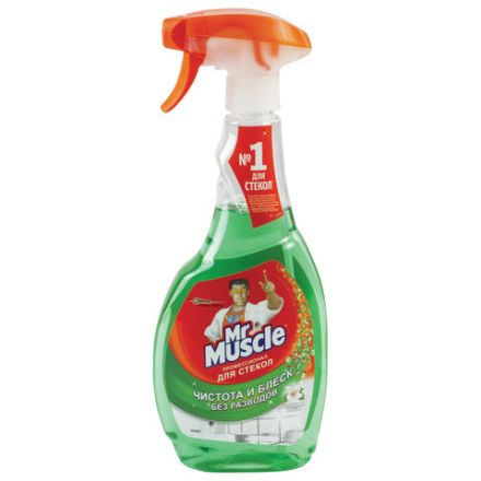 Средство для мытья стекол и зеркал 530 мл, МИСТЕР МУСКУЛ "Утренняя роса", распылитель Средство для мытья стекол и зеркал 530 мл, МИСТЕР МУСКУЛ "Утренняя роса", распылитель