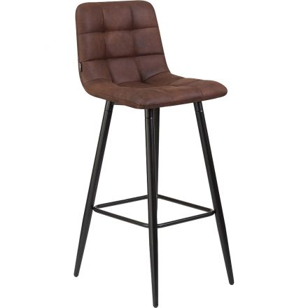 Стул барный LO_DOBRIN NICOLE LML-8078_B-M_MF-PK-03 черные мат./корич.микро