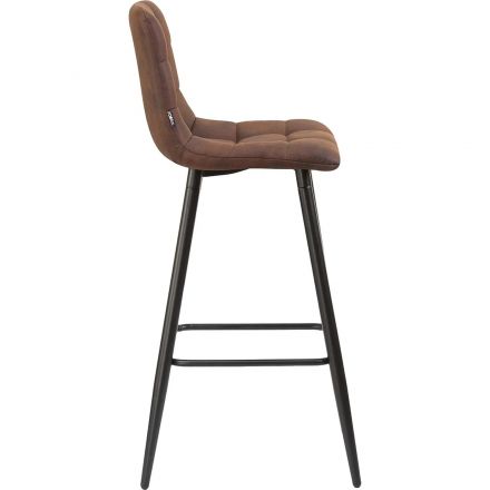 Стул барный LO_DOBRIN NICOLE LML-8078_B-M_MF-PK-03 черные мат./корич.микро