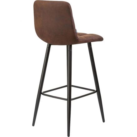 Стул барный LO_DOBRIN NICOLE LML-8078_B-M_MF-PK-03 черные мат./корич.микро