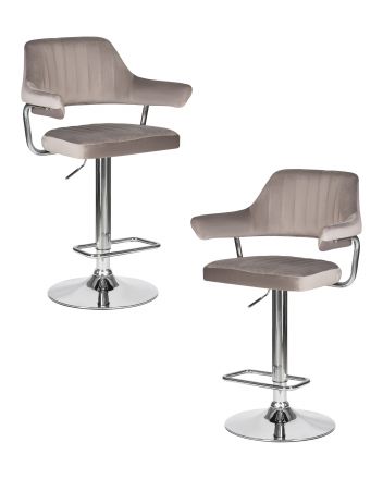 Набор 2 шт Стул барный DOBRIN CHARLY, серый велюр (MJ9-75)