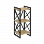 Loft Стеллаж на регулируемых опорах-3 полки VR.L-MST.O-3.4 Тиквуд светлый/Чёрный металл 400*400*910